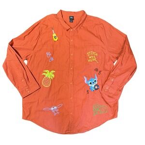 Disney Our Her Universe Lilo Stitch Scrump Embroidered Button Down Shirt 4XL